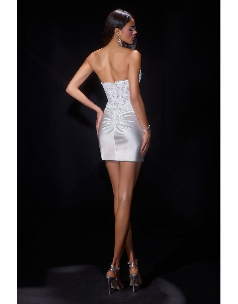 Ladivine Beaded lace sheer corset bodice fitted short gown CD26S573
