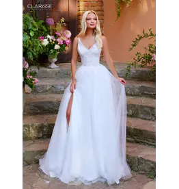 Tank v-neck beaded bodice tulle ballgown w/slit 6226314