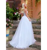 Tank v-neck beaded bodice tulle ballgown w/slit 6226314