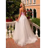 Strapless beaded floral wrap waist ballgown 6226170