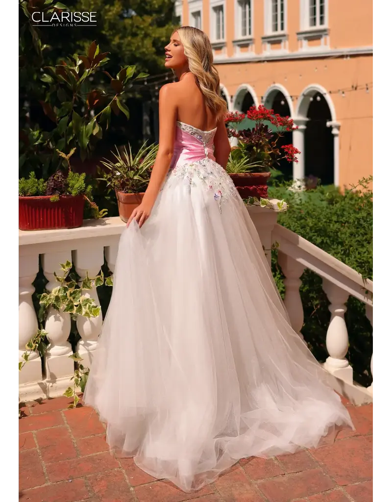 Strapless beaded floral wrap waist ballgown 6226170