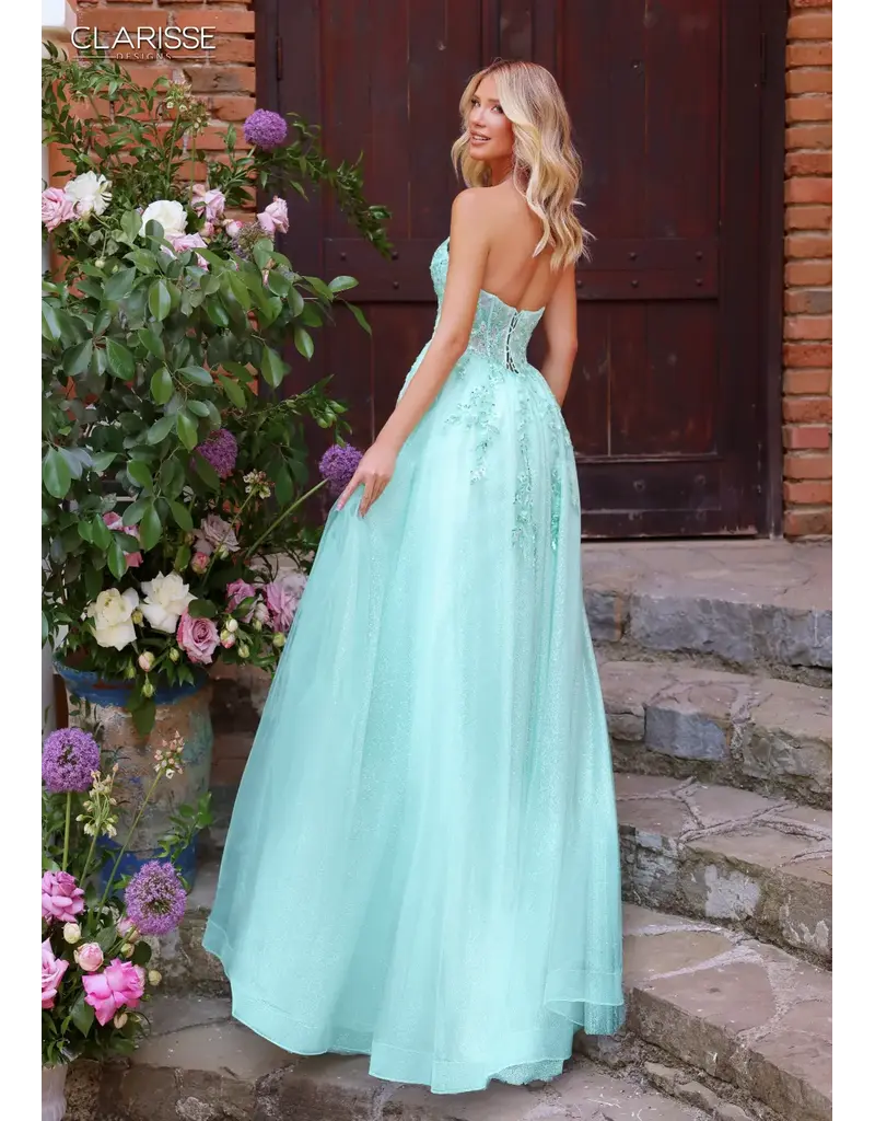 Strapless lace beaded corset bodice tulle ballgown 6226102