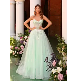 Strapless beaded floral corset bodice tulle ballgown 6226135