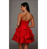 Strapless corset bodice ruffle skirt short gown 3026123