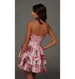 Strapless corset bodice ruffle skirt short gown 3026123