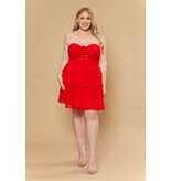 Strapless chiffon cut out ruffle a-line W126218