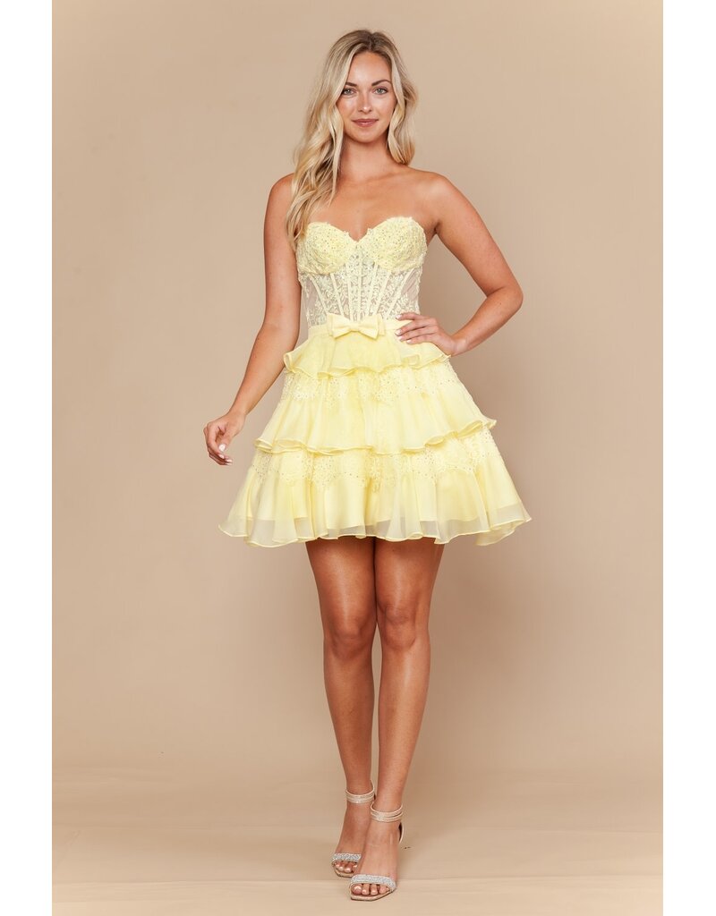 STRAPLESS, LACE TOP, RUFFLE SKIRT 2626136