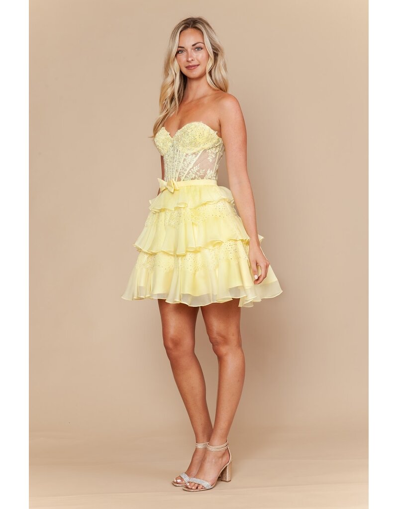 STRAPLESS, LACE TOP, RUFFLE SKIRT 2626136