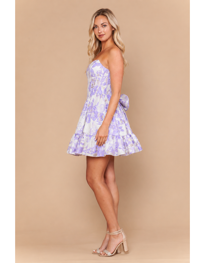 STRAPLESS, BROCADE, RUFFLE/BOW 2626272