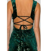 LOVESOME Tank sequin velvet short lace up back CD2630361