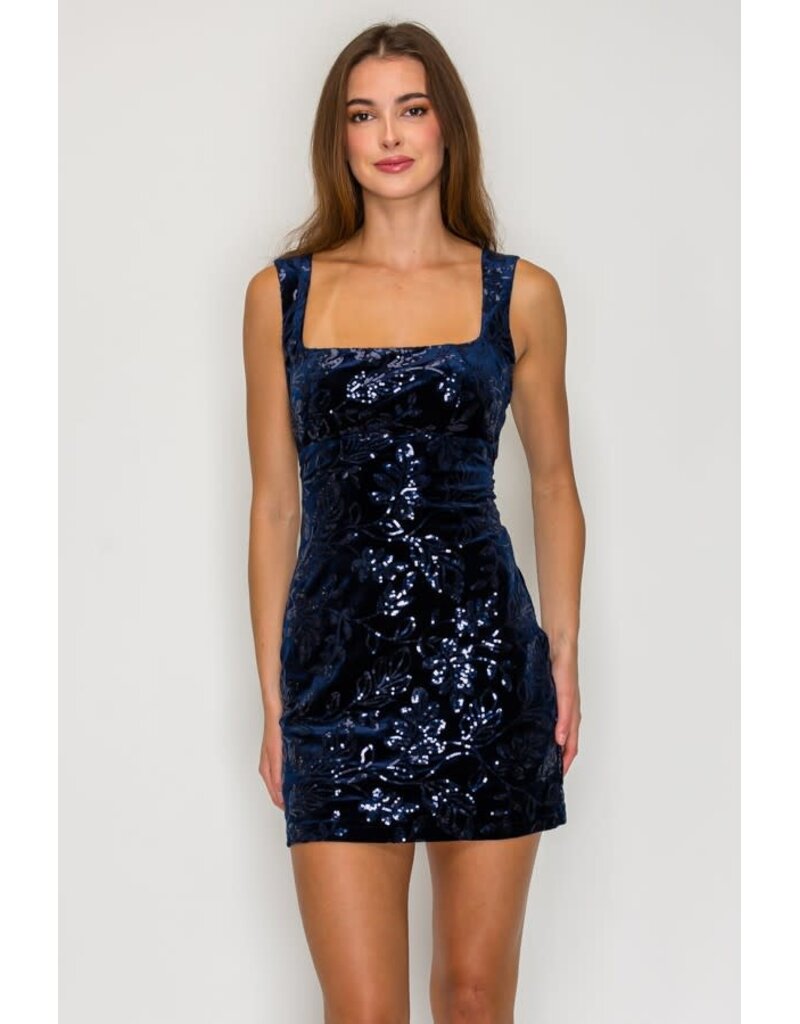 LOVESOME Tank sequin velvet short lace up back CD2630361