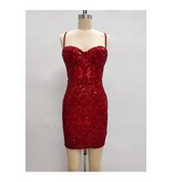 LOVESOME Spaghetti strap sequin fitted corset CD2630165
