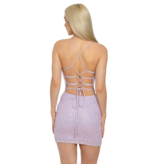 LOVESOME High neck sequin fitted corset back CD2630649-2