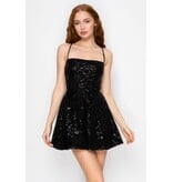 LOVESOME Spaghetti strap sequin a-line corset back gown CD26556751
