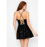 LOVESOME Spaghetti strap sequin a-line corset back gown CD26556751