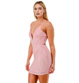 LOVESOME Spaghetti strap beaded v-neck corset back CD2655739