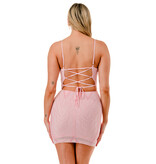 LOVESOME Spaghetti strap beaded v-neck corset back CD2655739