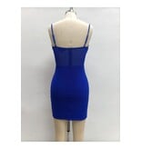 LOVESOME Spaghetti strap fitted glitter mesh mini CD2655872