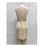 LOVESOME Sequin lace fitted corset back mini CD26559521