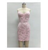 LOVESOME Sequin lace fitted corset back mini CD26559521