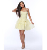 KATE PARKER Strapless beaded bodice ruffle a-line 36640