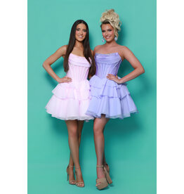 KATE PARKER Strapless beaded corset ruffle a-line 36643