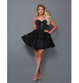 KATE PARKER Beaded cut out bodice corset ruffle a-line 36650