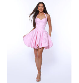KATE PARKER Halter corset bodice brocade bubble hem 36910