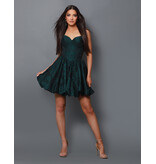 KATE PARKER Halter corset bodice brocade bubble hem 36910