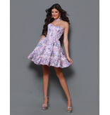 KATE PARKER Strapless pearl lined bodice a-line mini ruffle 36919