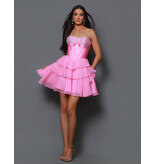 KATE PARKER Strapless pearl bust ruffle a-line 36926
