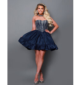 KATE PARKER Strapless rhinestone beaded corset bodice a-line 36942