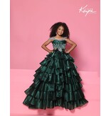 Sugar Kayne Off-the-shoulder ruffle organza gown C418