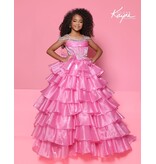 Sugar Kayne Off-the-shoulder ruffle organza gown C418