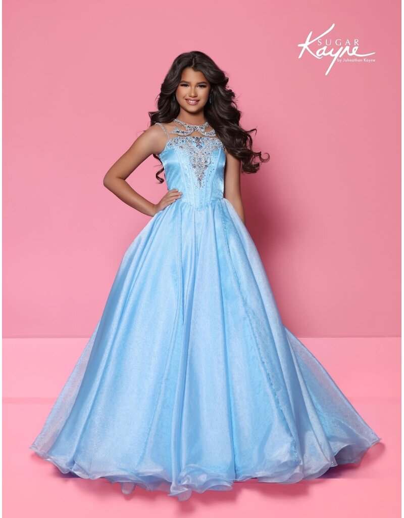 Sugar Kayne Organza ballgown with embellished bodice C422