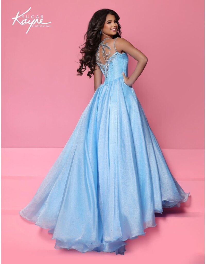 Sugar Kayne Organza ballgown with embellished bodice C422