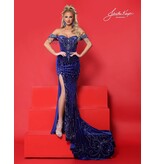 Off-the-shoulder beaded velvet gown 3323