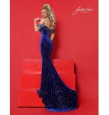 Off-the-shoulder beaded velvet gown 3323