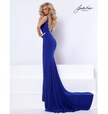 Tank gown w/ high slit & train 3336