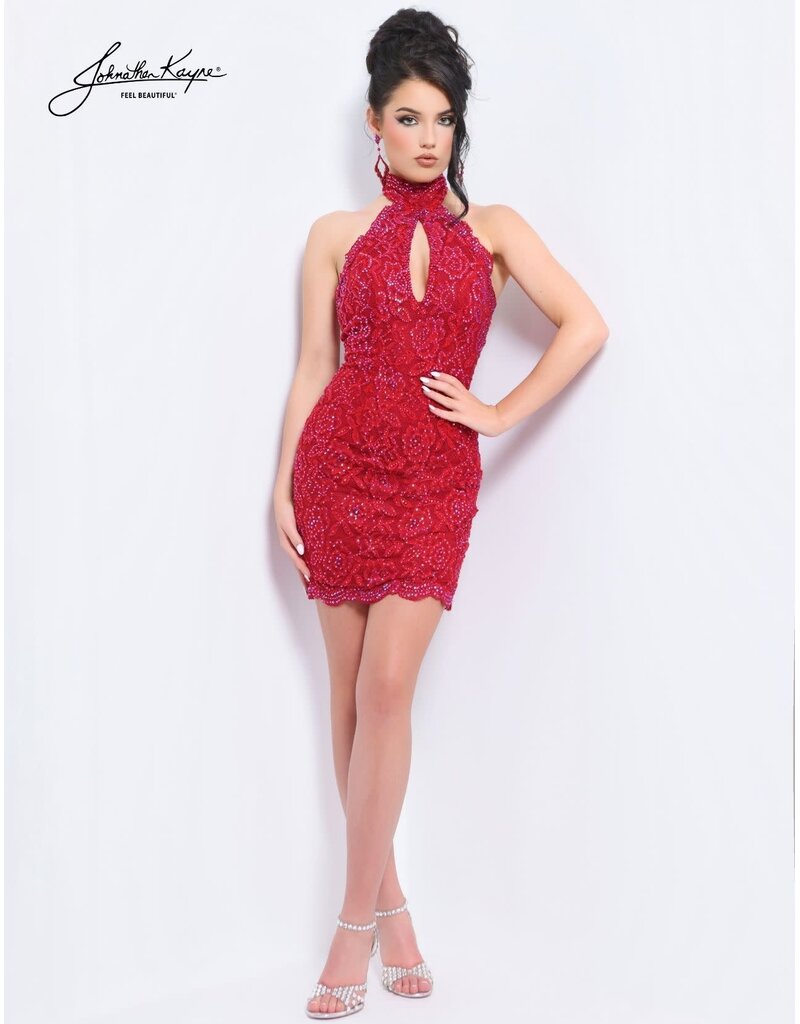 Lace halter short dress 3337