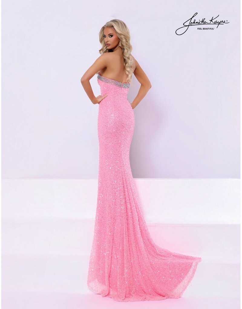 Strapless fully beaded gown w/ choker chiffon cape 3350