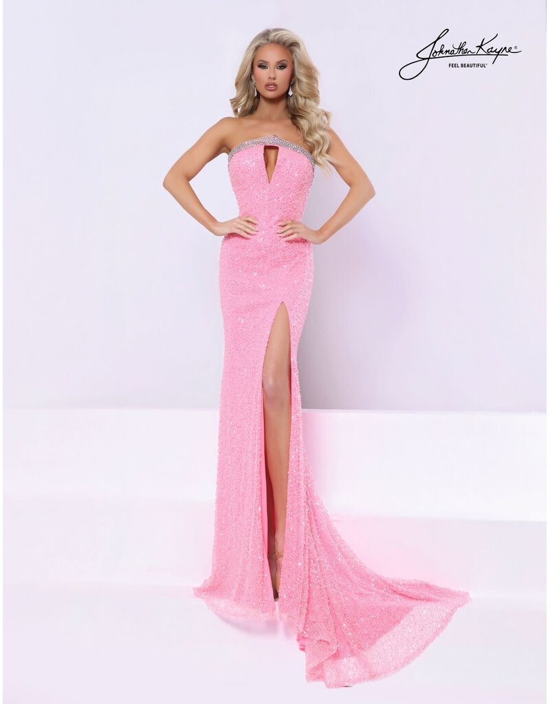 Strapless fully beaded gown w/ choker chiffon cape 3350