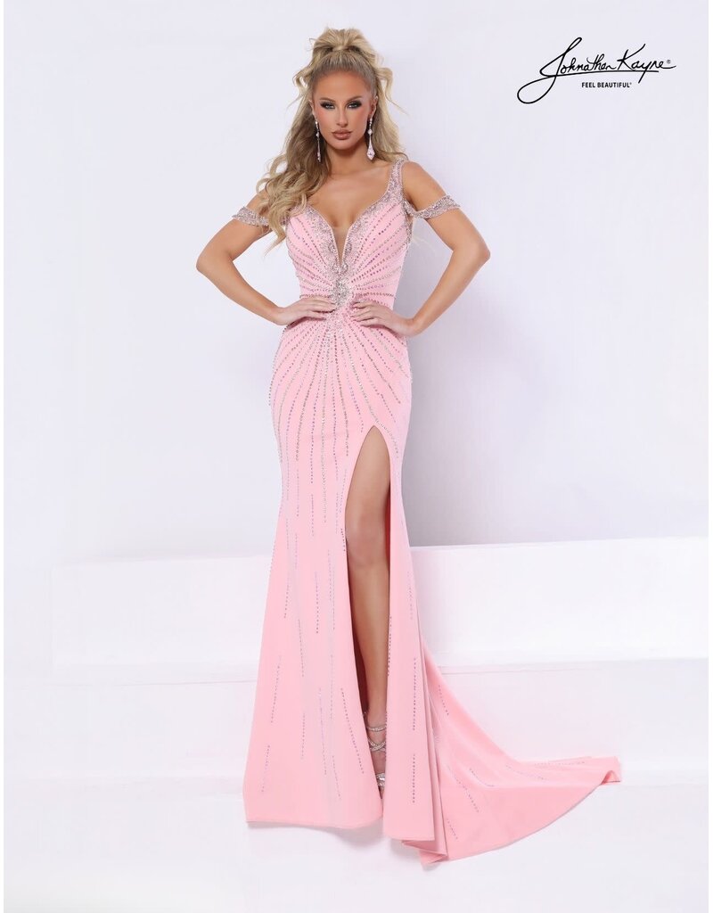 Tank off-the-shoulder beaded gown 3353