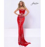 Strapless velvet gown w/ corset bodice 3368