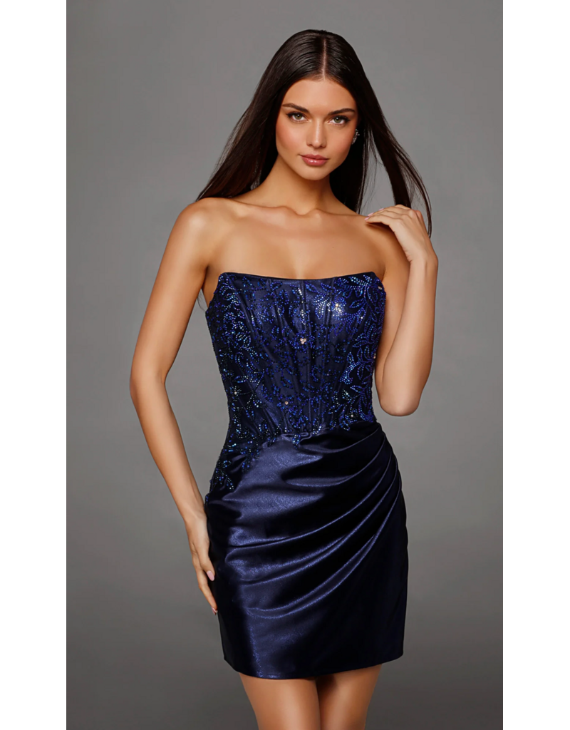 Strapless satin corset dress 40178