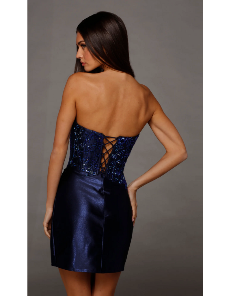 Strapless satin corset dress 40178