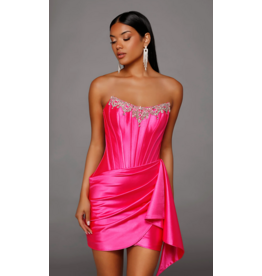 Strapless ruched/draped straight dress 40207