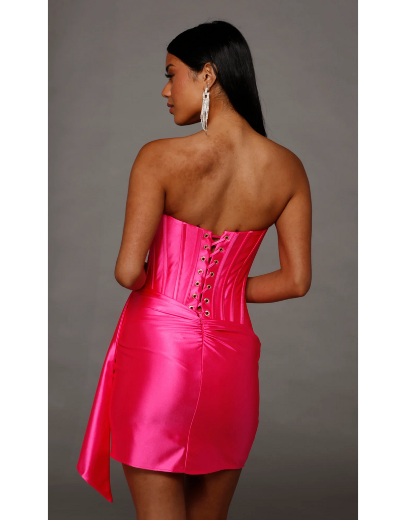 Strapless ruched/draped straight dress 40207