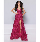 KATE PARKER Strapless sequin ruffle a-line w/slit 26308