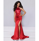KATE PARKER Beaded high neck open back fitted gown 27004
